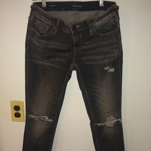 Black/grey skinny jeans